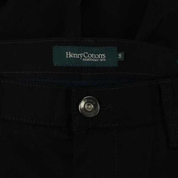 HENRY COTTONS Black SLIM FIT 5 Pocket Cotton Blend Garment Washed Pants 38 NWT - Picture 3 of 3